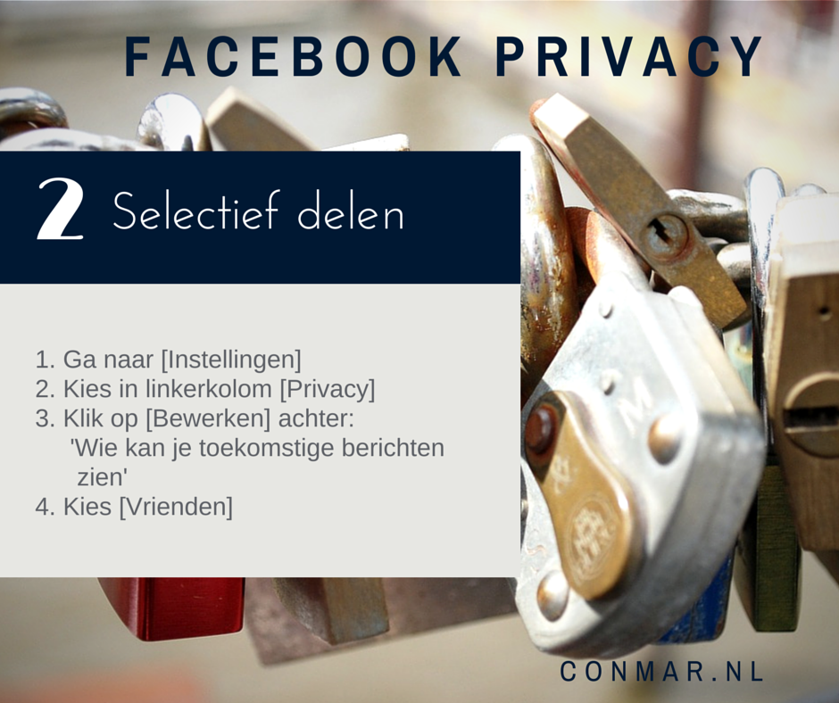 Facebook privacy tip - Deel je statusupdates, foto's en video's alleen met je Facebookvrienden
